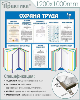 С96 Стенд охрана труда (с двумя перекидными системами) (1250х1000 мм, пластик ПВХ 3 мм, алюминиевый багет серебряного цвета) - Стенды - Стенды по охране труда - Магазин охраны труда и техники безопасности stroiplakat.ru